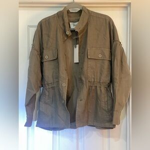 Joie Kendora linen jacket in Fatigue Size Large